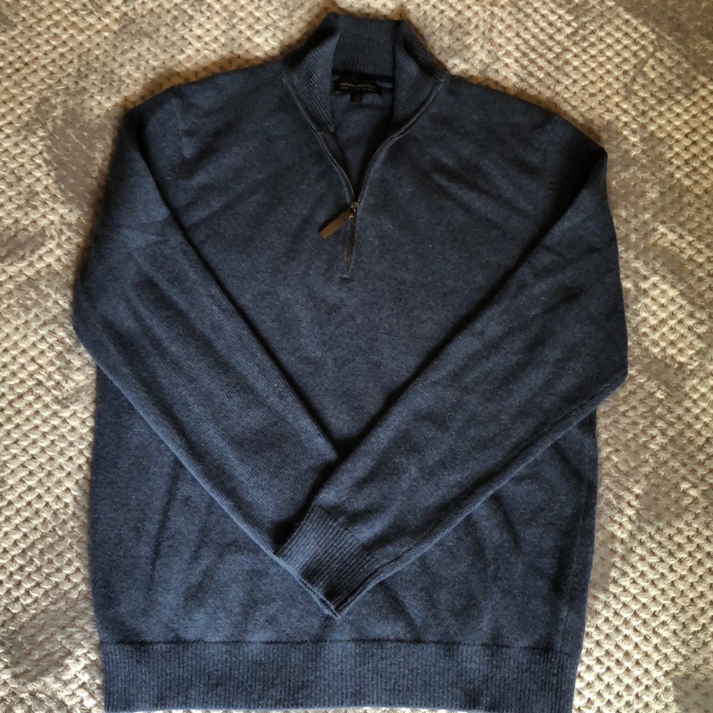 Men’s merino wool half zip sweater